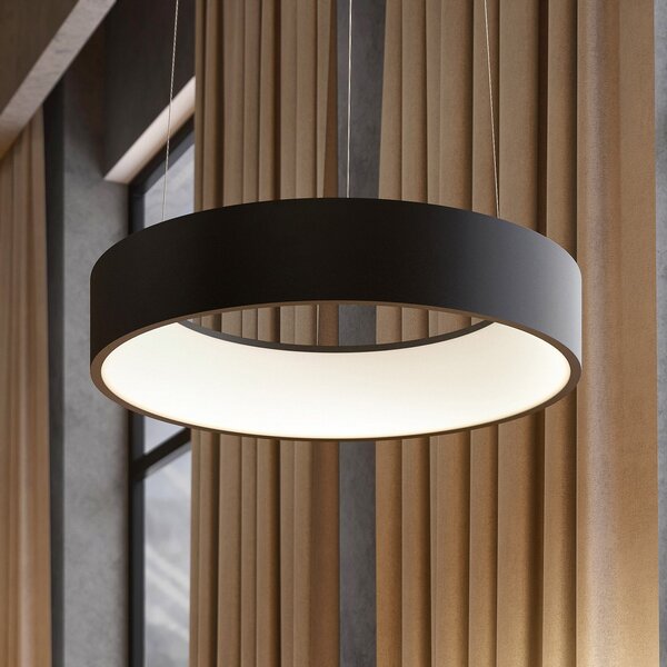 Arcchio LED viseća svjetiljka Aleksi, Ø 45 cm, crna, metalna, CCT, prigušiva, Crno, Kuhinja, Metal