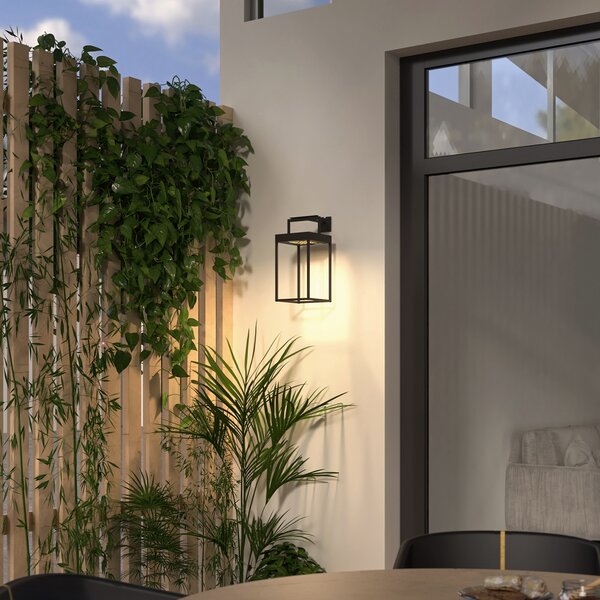 Lucande LED solarno svjetlo Lynzy, 38cm, crno, metal, IP65, prigušiva, Crno, Metal, fenjer