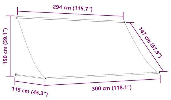 Tenda na uvlačenje 300 x 150 cm krem - Krema / 300 x 150 cm