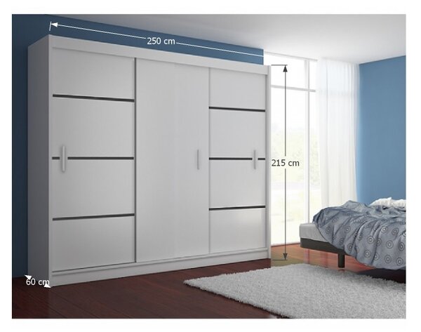 Zondo.hr Ormar za garderobu Magnet 250 (bijela + crna) . 794874