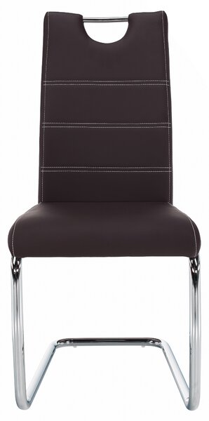 Blagovaonska stolica Abalia New (smeđa + krom)