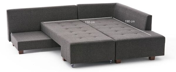 Atelier Del Sofa Kutna garnitura na razvlačenje, Antracit, Manama Corner Sofa Bed Right - Anthracite