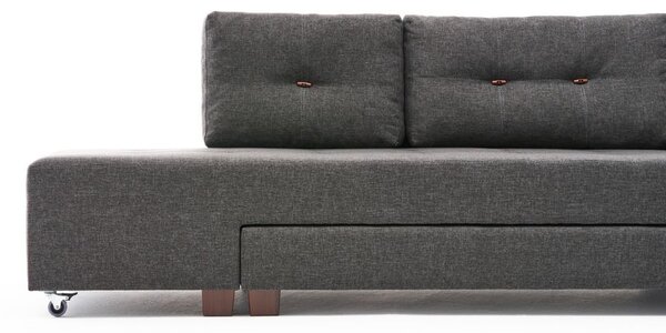 Atelier Del Sofa Kutna garnitura na razvlačenje, Antracit, Manama Corner Sofa Bed Right - Anthracite