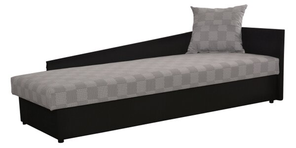 Jednostruki krevet (ležaj) 80 cm Jeannine (siva + crna) (s prostorom za odlaganje) (D)