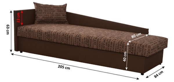 Zondo.hr Jednostruki krevet (ležaj) 80 cm Jeannine (smeđa) (s prostorom za odlaganje) (L) . 808545