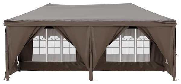 Sklopivi šator za zabave s bočnim zidovima 3 x 6 m Smeđe-siva - Tupe / 3 x 6 m