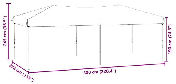 Sklopivi šator za zabave s bočnim zidovima 3 x 6 m krem - Krema / 3 x 6 m