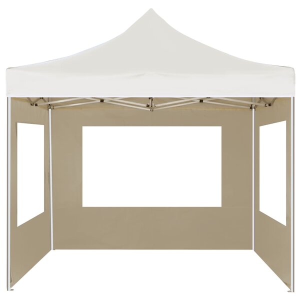 Sklopivi šator za zabave sa zidovima aluminijski 2 x 2 m krem - Krema / N/A