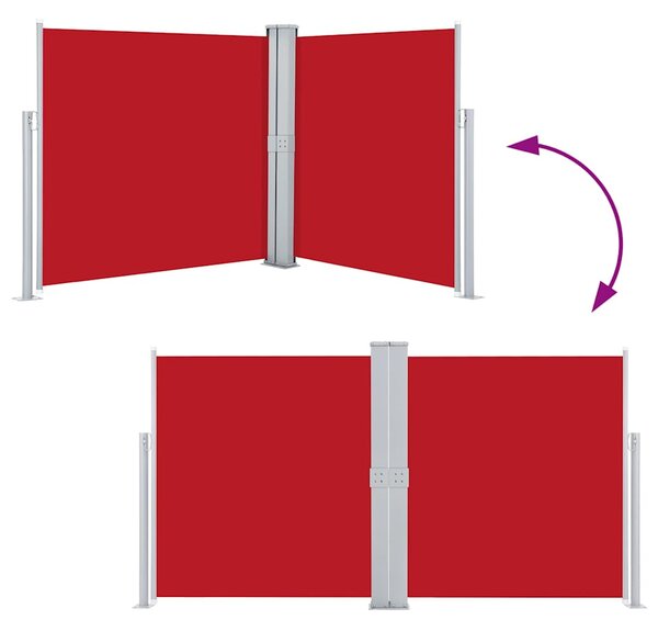Uvlačiva bočna tenda 140 x 1000 cm crvena - Crvena / 140 x 1000 cm
