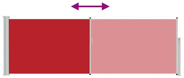 Uvlačiva bočna tenda za terasu 100 x 300 cm crvena - Crvena / 100 x 300 cm