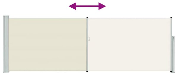Uvlačiva bočna tenda za terasu 100 x 300 cm krem - Krema / 100 x 300 cm