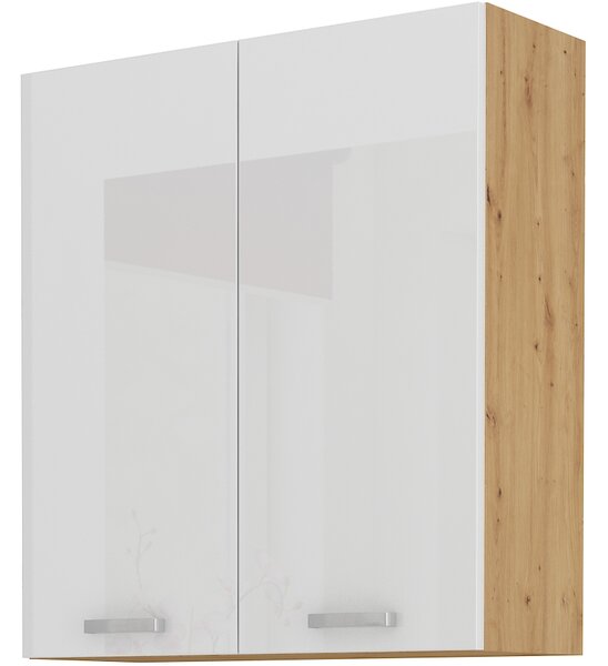 Zondo.hr Gornji kuhinjski ormarić- Arryn 80 G-90 2F (Hrast artisan + bijeli sjaj). Akcija -6%. 1024691