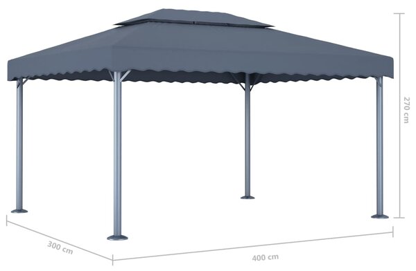 Sjenica 400 x 300 cm antracit aluminijska - Antracitno siva / N/A