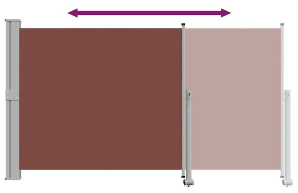 Uvlačiva bočna tenda za terasu 140 x 300 cm smeđa - Smeđa / 140 x 300 cm