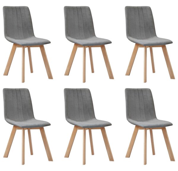 VidaXL Blagovaonske stolice od tkanine 6 kom svjetlosive