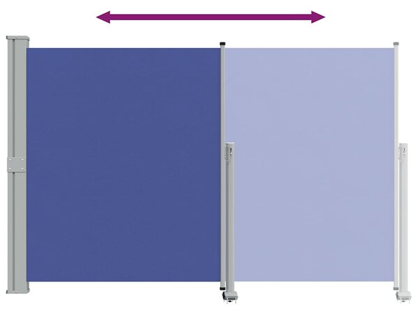 Uvlačiva bočna tenda za terasu 160 x 300 cm plava - Plava / 160 x 300 cm
