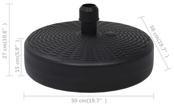 Stalak za suncobran punjen pijeskom/vodom 24 L crni - Crna