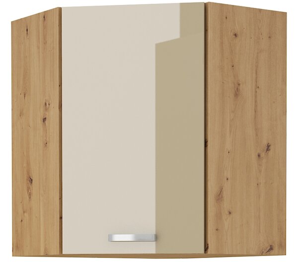 Zondo.hr Kutni gornji kuhinjski ormarić Arryn 58x58 GN-72 1F (Hrast artisan + Sjaj cappucino). Akcija -6%. 1024772