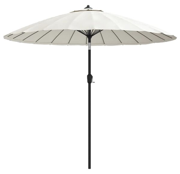 Vanjski suncobran s aluminijskim stupom 270 cm pješčano bijeli - Bijela / N/A