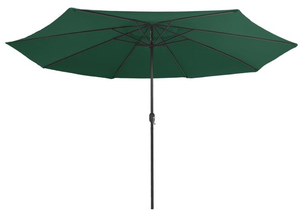 Vrtni suncobran s metalnim stupom 390 cm zeleni - Zelena / N/A