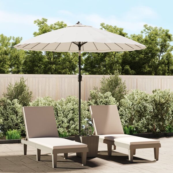 Vanjski suncobran s aluminijskim stupom 270 cm pješčano bijeli - Bijela / N/A