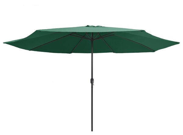 Vrtni suncobran s metalnim stupom 390 cm zeleni - Zelena / N/A