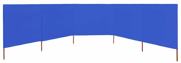 Vjetrobran s 5 panela od tkanine 600 x 120 cm azurno plavi - Plava / 600 x 120 cm