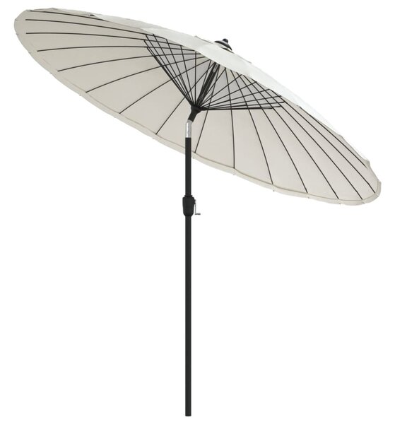 Vanjski suncobran s aluminijskim stupom 270 cm pješčano bijeli - Bijela / N/A