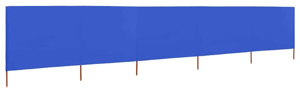Vjetrobran s 5 panela od tkanine 600 x 120 cm azurno plavi - Plava / 600 x 120 cm