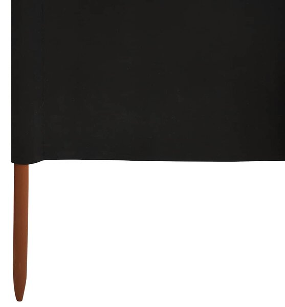 Vjetrobran s 3 panela od tkanine 400 x 120 cm crni - Crna / 400 x 120 cm