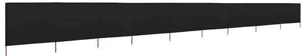 Vjetrobran s 9 panela od tkanine 1200 x 80 cm crni - Crna / 1200 x 80 cm