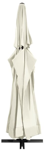 Vrtni suncobran s aluminijskim stupom 600 cm pješčano bijeli - Bijela / 600 cm