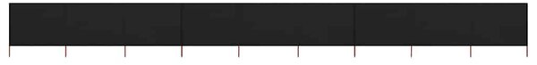 Vjetrobran s 9 panela od tkanine 1200 x 80 cm crni - Crna / 1200 x 80 cm