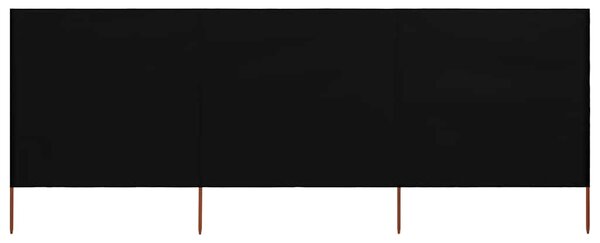 Vjetrobran s 3 panela od tkanine 400 x 120 cm crni - Crna / 400 x 120 cm