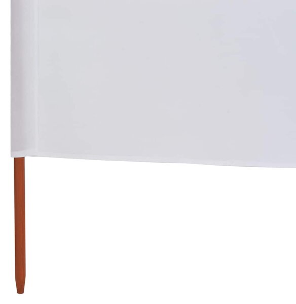 Vjetrobran sa 6 panela od tkanine 800 x 120 cm pješčano bijeli - Bijela / 800 x 120 cm