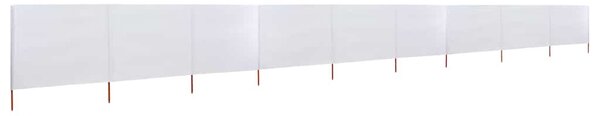Vjetrobran s 9 panela od tkanine 1200 x 80 cm pješčano bijeli - Bijela / 1200 x 80 cm