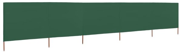 Vjetrobran s 5 panela od tkanine 600 x 160 cm zeleni - Zelena / 600 x 160 cm