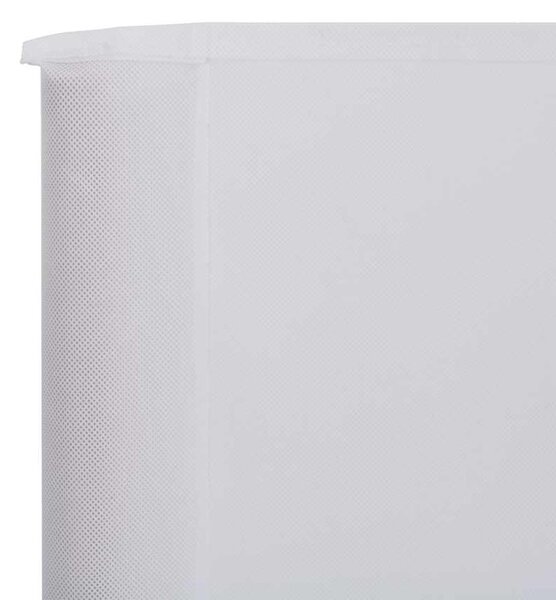 Vjetrobran s 9 panela od tkanine 1200 x 80 cm pješčano bijeli - Bijela / 1200 x 80 cm