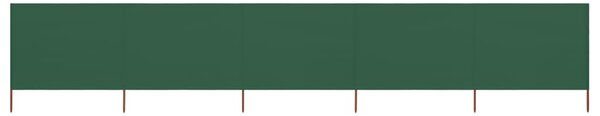 Vjetrobran s 5 panela od tkanine 600 x 160 cm zeleni - Zelena / 600 x 160 cm