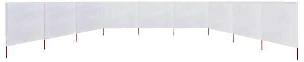 Vjetrobran s 9 panela od tkanine 1200 x 80 cm pješčano bijeli - Bijela / 1200 x 80 cm