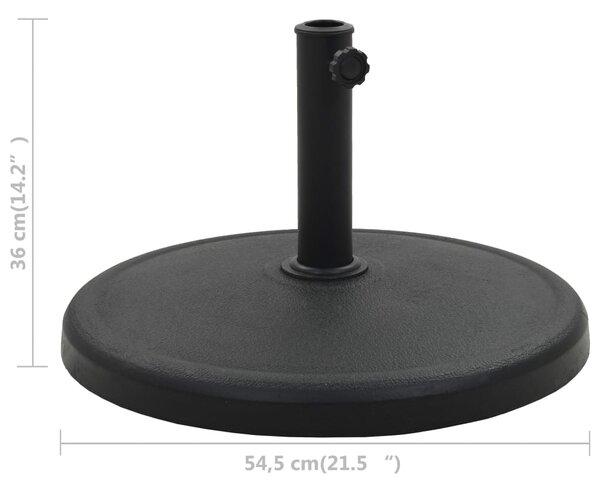 Stalak za suncobran od poliesterske smole okrugli 19 kg crni - Crna / N/A