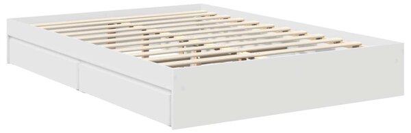 Krevet s od storage Bijelo 140 x 190 cm Konstruirano drvo - Bijela / 140 x 190 cm