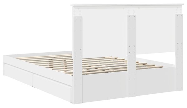 Krevet s od storage Bijelo 140 x 190 cm Konstruirano drvo - Bijela / 140 x 190 cm