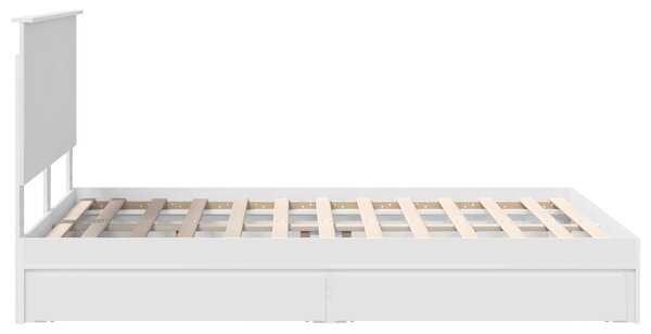 Krevet s od storage Bijelo 140 x 190 cm Konstruirano drvo - Bijela / 140 x 190 cm