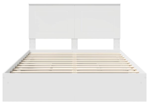 Krevet s od storage Bijelo 140 x 190 cm Konstruirano drvo - Bijela / 140 x 190 cm