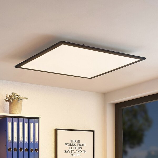 Lindby LED panel Nelios, 62 x cm, 4.000K, crna, metal, Crno, Kuhinja, Plastika