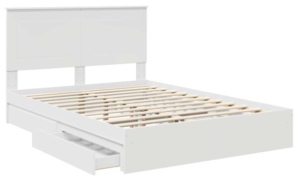 Krevet s od storage Bijelo 140 x 190 cm Konstruirano drvo - Bijela / 140 x 190 cm