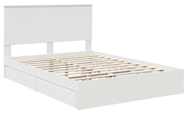 Krevet s od storage Bijelo 140 x 190 cm Konstruirano drvo - Bijela / 140 x 190 cm