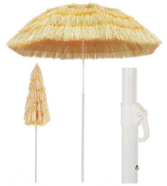 Suncobran za plažu u havajskom stilu 180 cm prirodni - Smeđa / 180 cm
