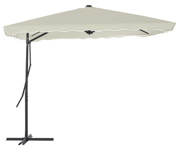 Vanjski suncobran s čeličnim stupom 250 x 250 cm boja pijeska - Bež / N/A